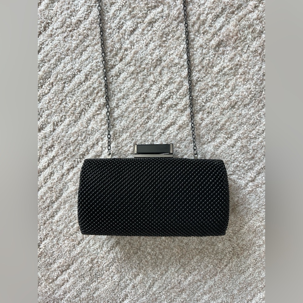 new Elegant Black Evening Clutch with chain